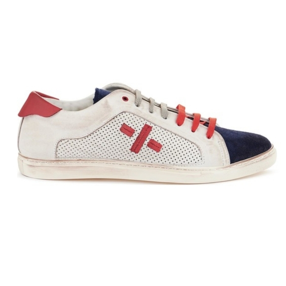 NWOT Men's Wally Walker Leather Canvas Sneakers - Picture 4 of 9